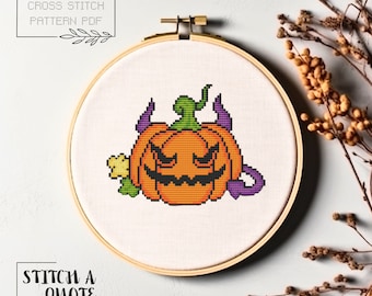 Pumpkin Cross Stitch Pattern Halloween Pumpkin Cross Stitch PDF Instant Download Chart Halloween Pumpkin Embroidery Halloween Xstitch