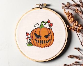 Pumpkin Cross Stitch Pattern Halloween Pumpkin Cross Stitch PDF Instant Download Chart Halloween Pumpkin Embroidery Halloween Xstitch