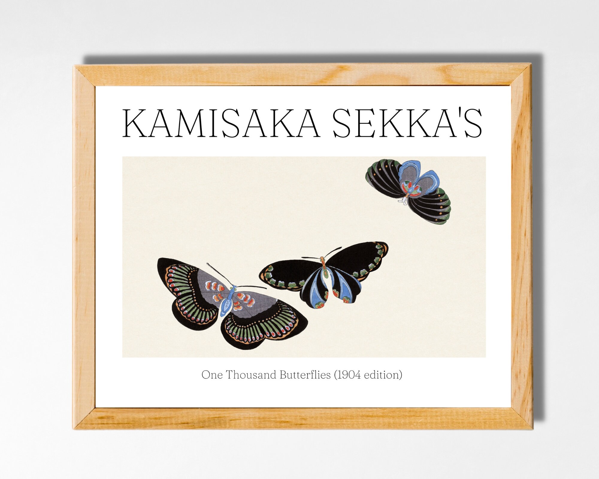 Poster Art Japonais – Kamisaka Sekwa – Papillons – Décoration Murale – Taille Au Choix