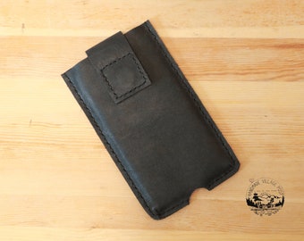 Black Leather Cell Phone Holster Case