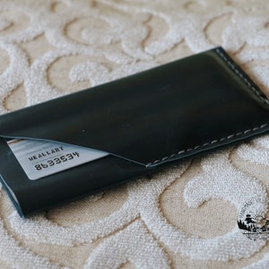Teal Leather Cell Phone Sleeve with Card Slot