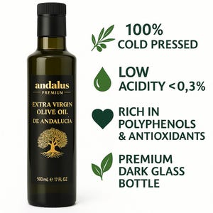 Andalus High Polyphenol Extra Virgin Olive Oil-Ancient Roots, UK Lab Tested, Award-Winning,Cold Pressed,Rich in Antioxidants,500ml Bottle image 3