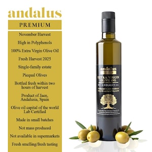 Andalus High Polyphenol Extra Virgin Olive Oil-Ancient Roots, UK Lab Tested, Award-Winning,Cold Pressed,Rich in Antioxidants,500ml Bottle image 4