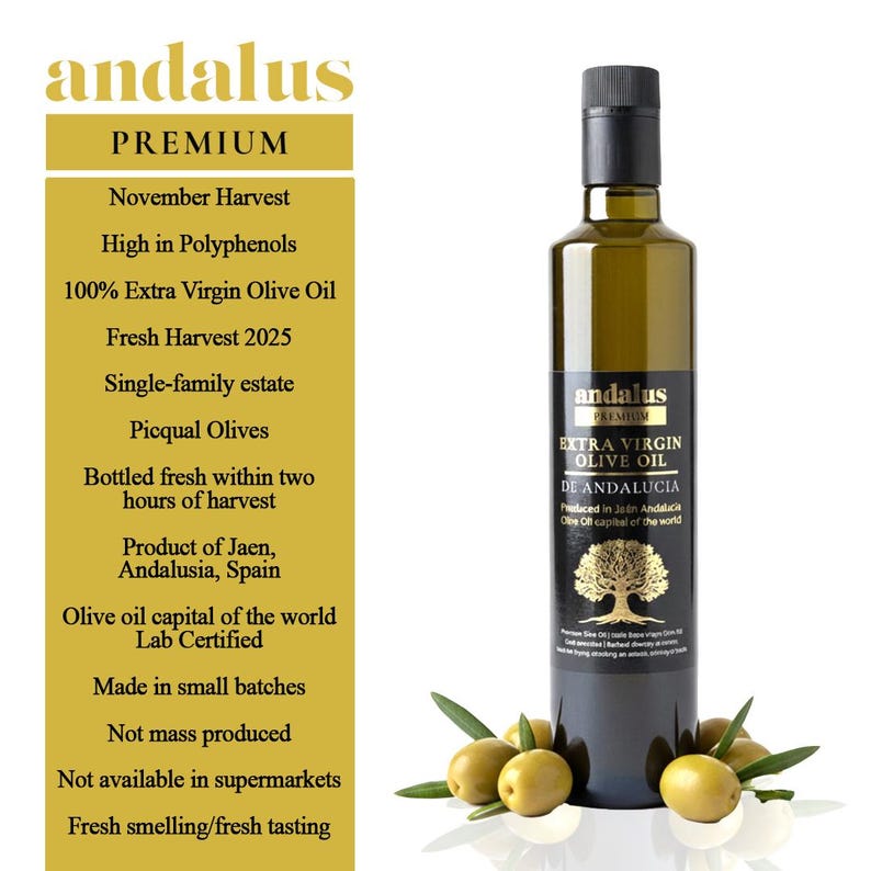 Andalus High Polyphenol Extra Virgin Olive Oil-Ancient Roots, UK Lab Tested, Award-Winning,Cold Pressed,Rich in Antioxidants,500ml Bottle image 4