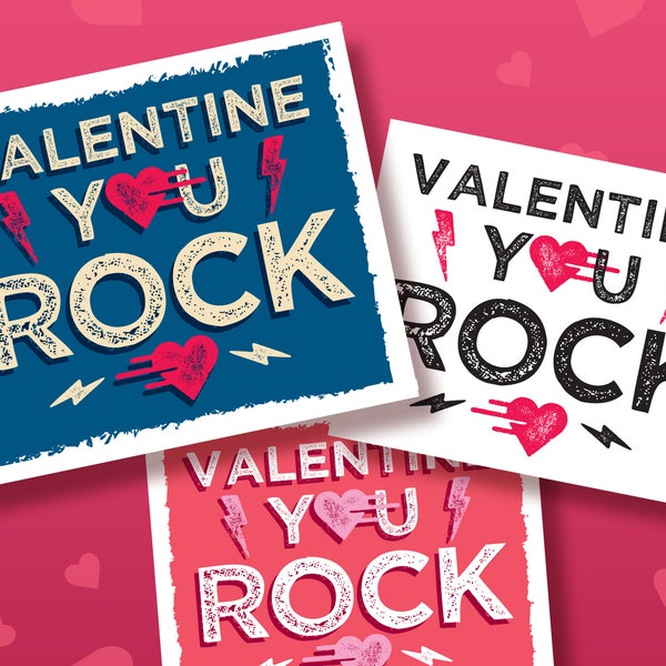 Kids Valentine Cards, Valentine You Rock, Classroom Valentine Cards, Rock Star Valentine, Pop Rocks Valentine, Digital Download