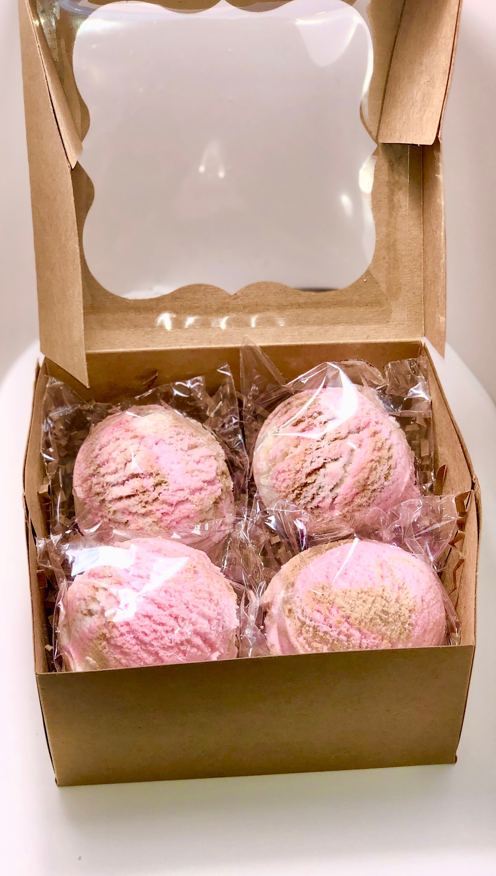 Strawberry Ice Cream Bubble Bath Scoops Set of 4 Ice Cream Party Favor