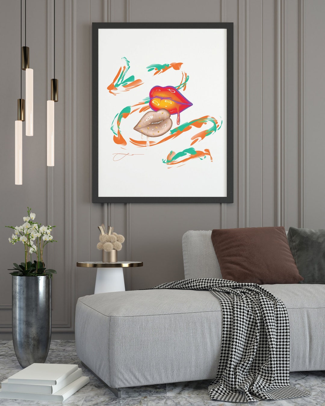 Retro Style Poster, Vanity Room Wall Art, Vibrant Aesthetic, Salon