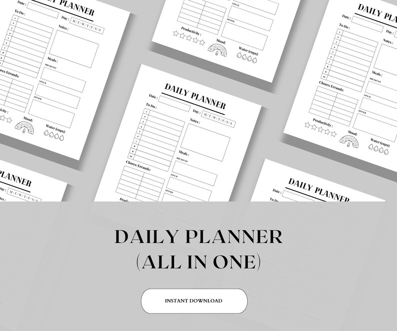 1 Page Daily Planner Printable PNG Daily Agenda Planner Everyday ...