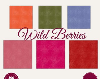 Bundel met 20 wilde bessen aquarel digitale papers - 12 x 12 png | Achtergronden voor tuinplakboek en rommeljournaal