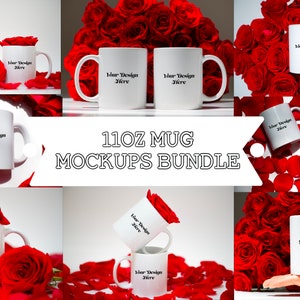 Floral Collection-White Mug Mockup Bundle of 11oz