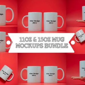 Colors Collection-White Mug Mockup Bundle of 11oz & 15oz