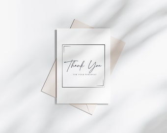 Printable Digital Thank You Card | Gratitude Cards | Black & White Thank You Card | Stationary Card | Small Business Thank You Card