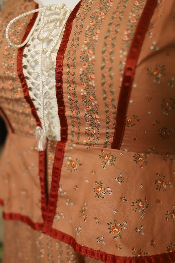 Burnt Orange Calico Dreams Peplum Gunne Sax - image 5