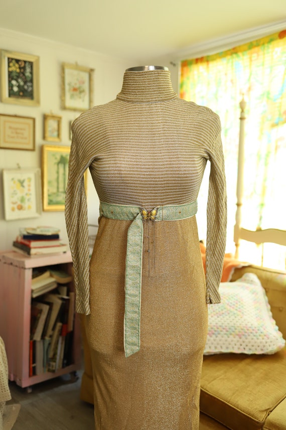 Dipped in Gold 60s Wriggle Dress