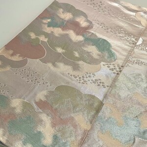 Vintage Kimono Belt Pink Gold & Clouds