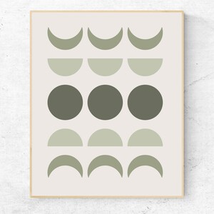 Boho Gallery Wall Prints, Mid Century Modern Wall Art Sage Green Neutral Abstract Geometric Floral Prints Minimalist Wall Decor Gallery Art image 3