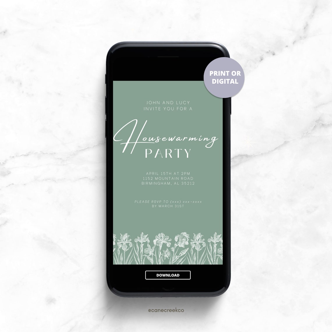 Editable Housewarming Invitation Editable Canva Template Digital or ...