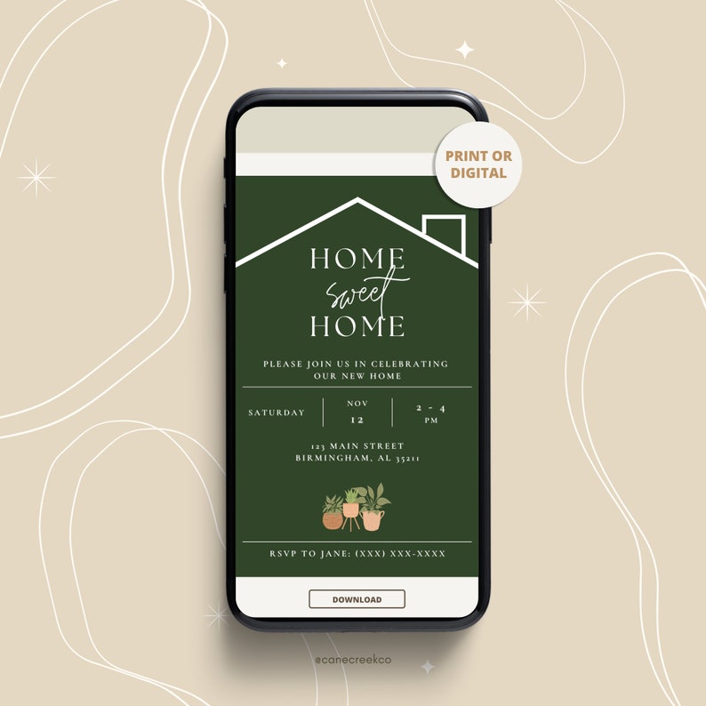 Editable Housewarming Invitation Editable Canva Template - Etsy