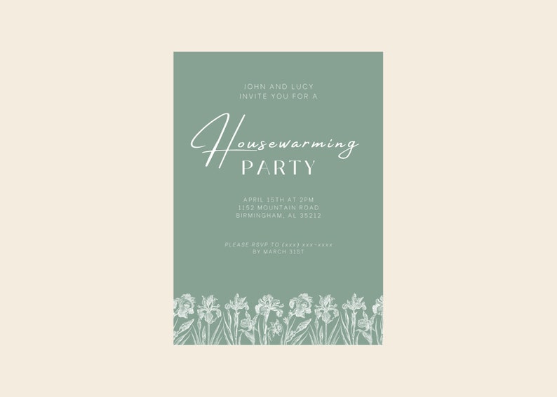 Editable Housewarming Invitation Editable Canva Template Digital or ...