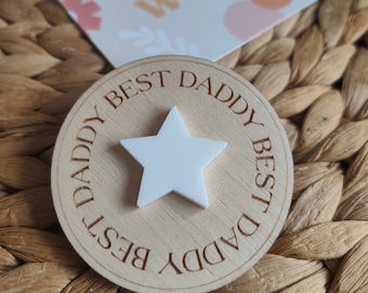 Best Daddy Birch Plywood Badge | Father's Day Outfit