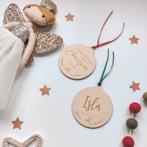 Personalised Christmas bauble | My first Christmas decoration | laser engraved