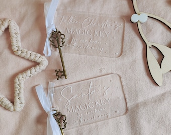 Personalised Santa's magic key | Christmas decor | wooden Xmas key | Father Christmas