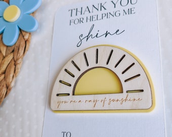 Teacher gift | Sunshine fridge magnet | You're a ray of sunshine | Thanks for helping me shine