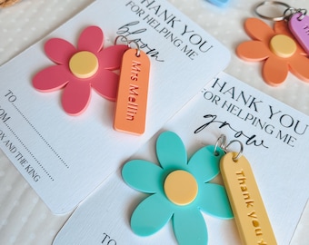 Teacher gift | Flower keyring | End of term gift | Thank you for helping me grow | bloom | key ring