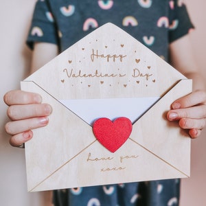 Love note holder | Valentine's gift wooden envelope | Voucher holder