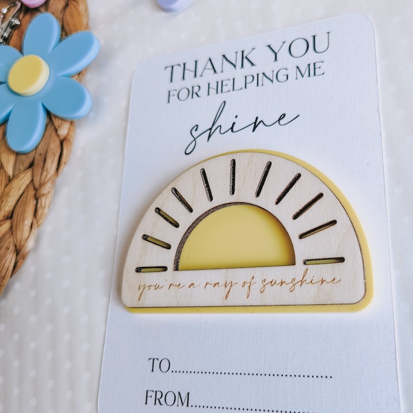 Teacher gift | Sunshine fridge magnet | You're a ray of sunshine | Thanks for helping me shine