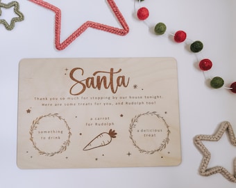Personalised Christmas Eve board for Santa | Father Christmas | Laser engraved