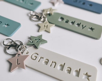 Daddy keyring | Father's Day | Mummy keychain | Grandparent key ring | Personalised acrylic bag tag