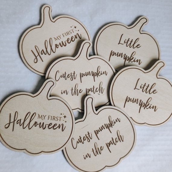 My first Halloween pumpkin plaque | little pumpkin | cutest pumpkin in the patch | Halloween milestone cards | baby photo props