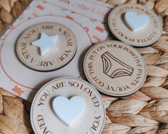 Pocket hug token | starting school | positivity token | affirmation keepsake | hug button