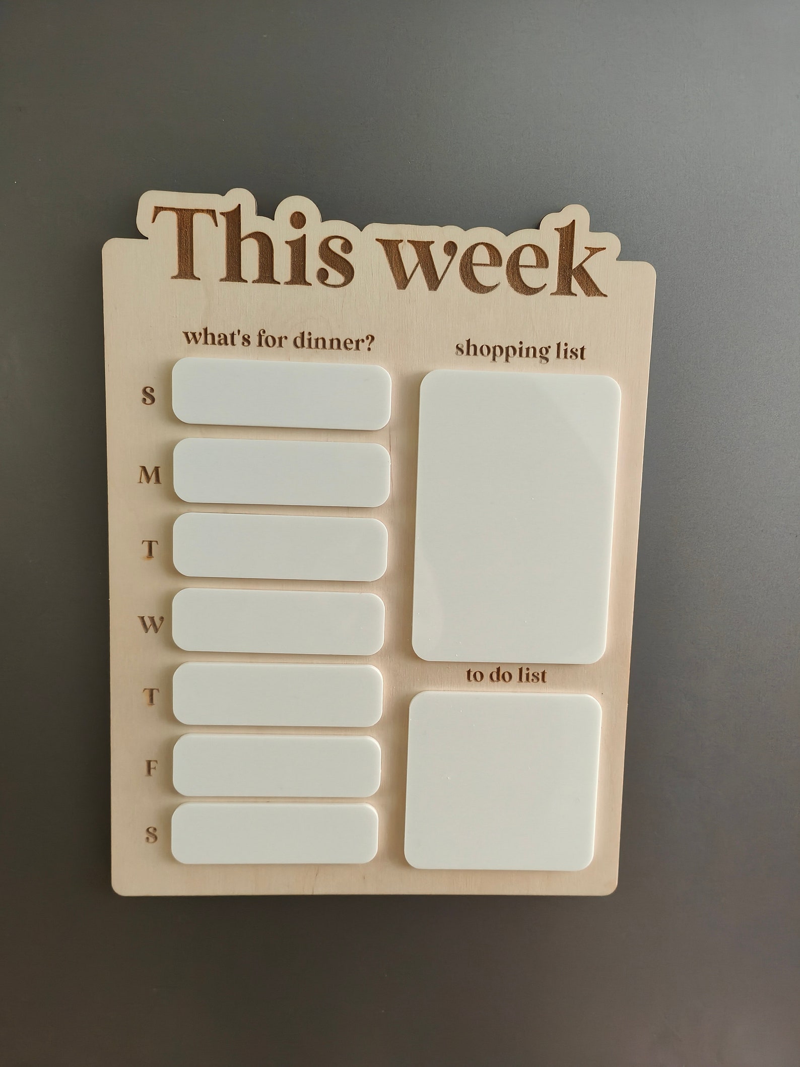 Weekly Meal Planner | Reusable Wipe Clean Menu Board | Acrylic and ...