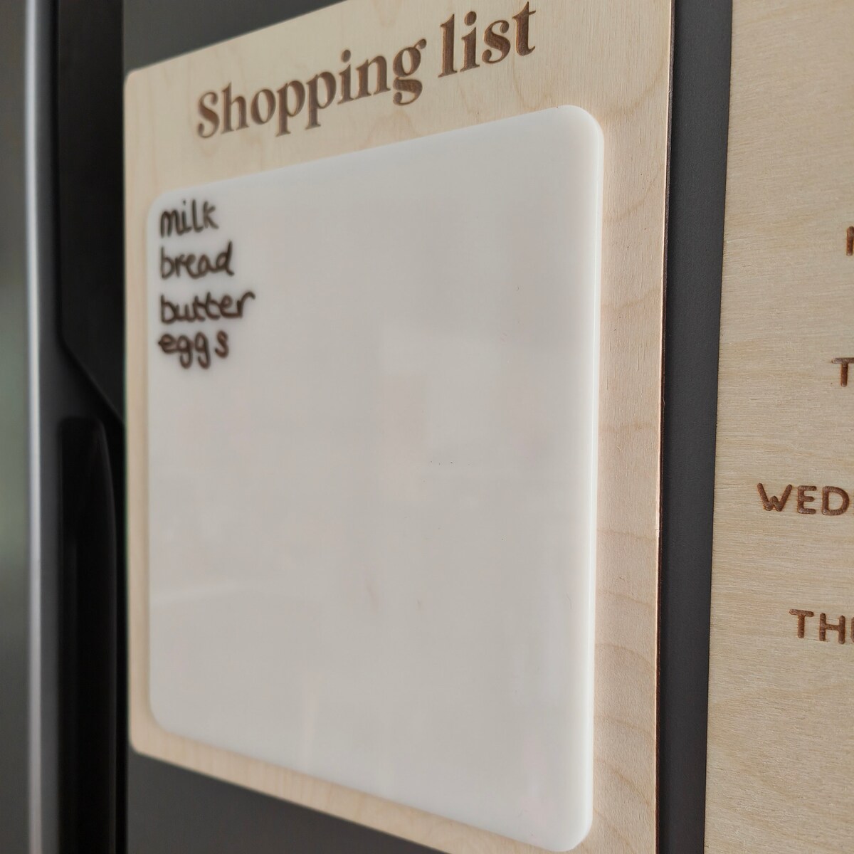 Dry Erase Shopping List | Reusable Wipe Clean White Board List | Acrylic and Birch Plywood Dry Erase Whiteboard Dinner Plan - Etsy