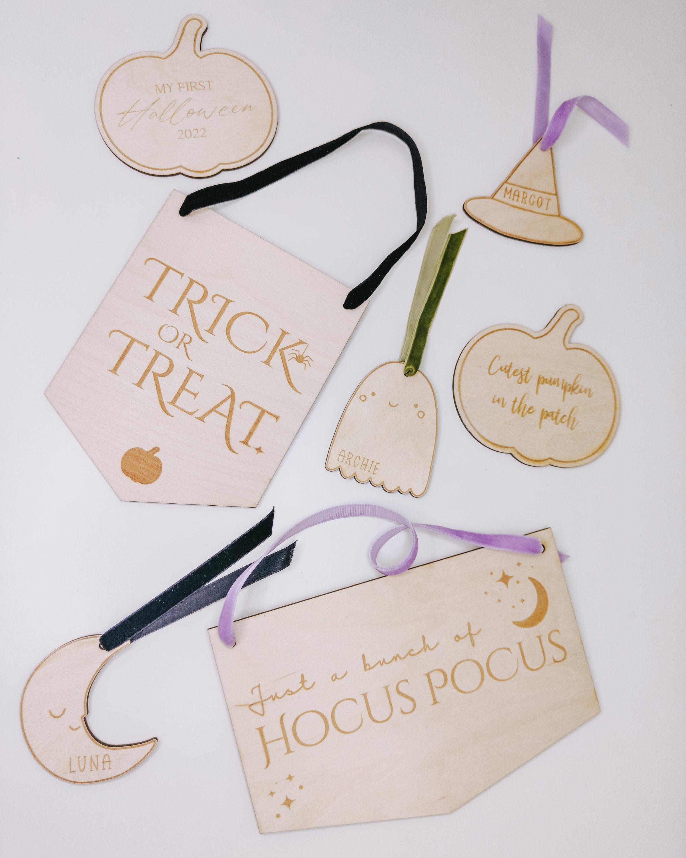 Personalised Halloween Name Tag | Boo Basket Tag | Halloween Decoration ...