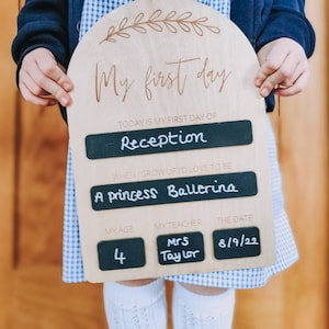 My first day of school / preschool / nursery memory board | wooden photo board