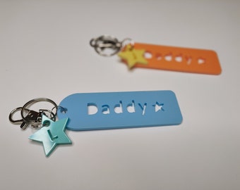 Daddy keychain | Mummy keyring | Grandparent key ring | Personalised acrylic bag tag