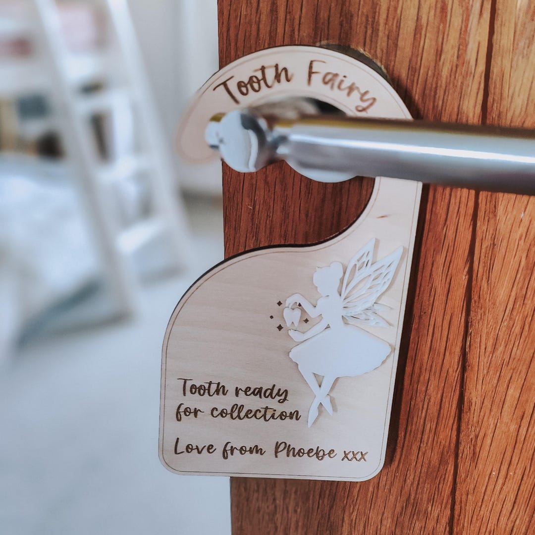 Tooth Fairy Door Hanger | Personalised Tooth Fairy Collection Sign - Etsy