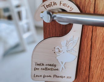 Tooth Fairy door hanger | personalised Tooth Fairy collection sign
