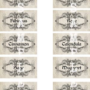 Apothecary Jar Labels Digital Instant Download Print at Home Vintage ...
