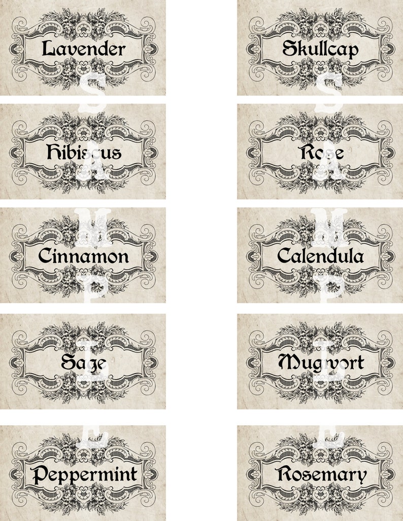 Apothecary Jar Labels Digital Instant Download Print at Home - Etsy