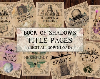 Book of Shadows Title Pages: Witchy Grimoire Dividers (Digital Download)