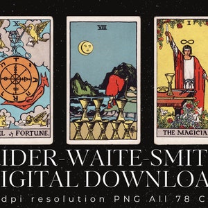 Tarotkarten | Digitaler Download | Druckbare Tarot Karten | ReiterWaite Smith | PNG mit hoher Auflösung