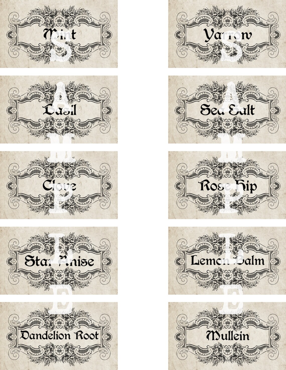 Apothecary Jar Labels Digital Instant Download Print at Home Etsy