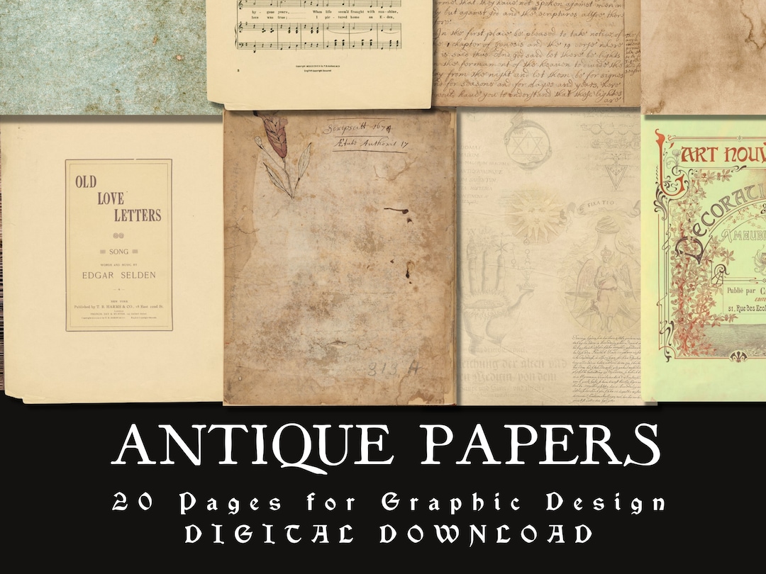 Antique Vintage Digital Paper for Graphic Design Textures & Etsy