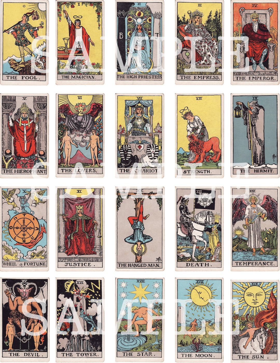 Printable Tarot Journal Stickers | Rider Waite Smith Deck All 78 Major ...