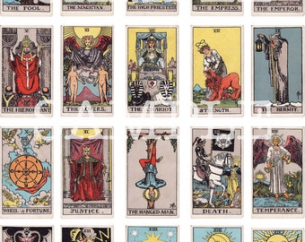 Pegatinas imprimibles del diario del tarot / Rider Waite Smith Deck Los 78 arcanos mayores y menores / DESCARGA DIGITAL INSTANTÁNEA