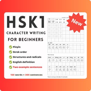 Arkusz ćwiczeń ze słownictwa i zdań HSK 1: Ćwiczenia z języka mandaryńskiego z tłumaczeniem na język angielski (PDF)